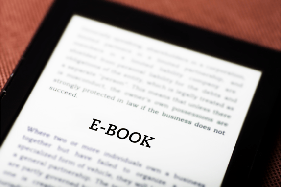 ebook on a tablet representing a b2b marketing ebook